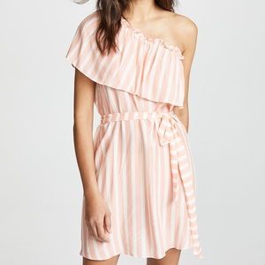 Shoshanna Stripe One Shoulder Cover-up Dress